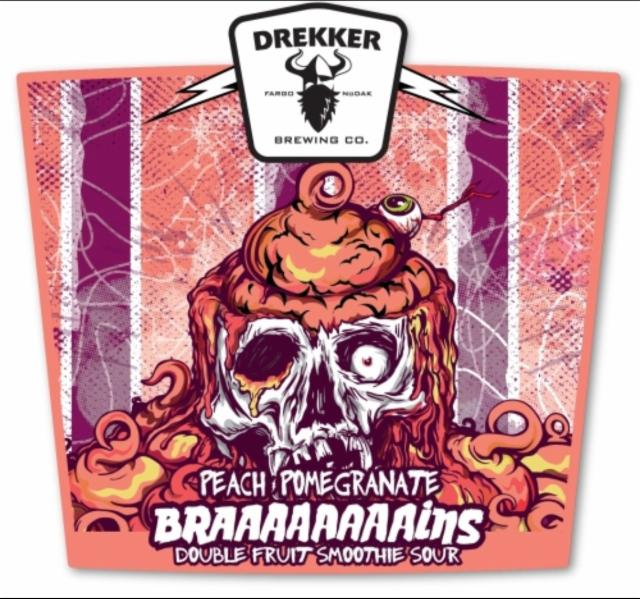 Braaaaaaaains Peach Pomegranate 6.5%, Drekker Brewing Company, United States