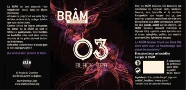 Brâm Session 03 Black IPA 5.5%, Brasserie Brâm, France