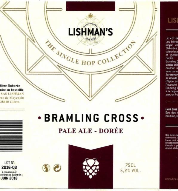 Bramling Cross 5.2%, Brasserie Lishman [Closed], France