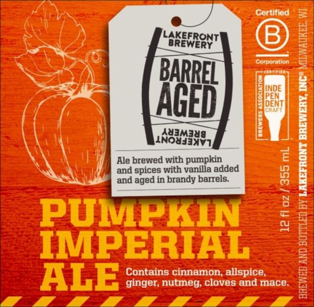 Brandy Barrel Aged Imperial Pumpkin Ale (2023) 11.1%, Lakefront Brewery, United States