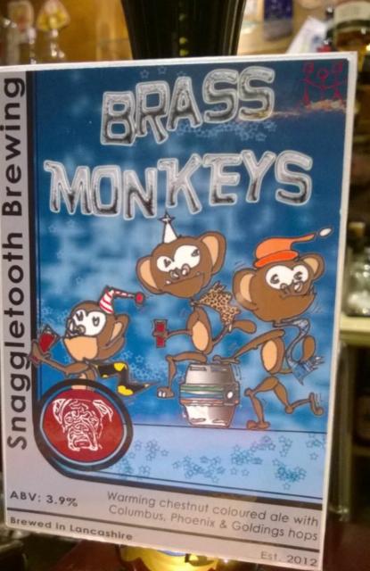 Brass Monkeys 3.9%, Snaggletooth Brewing, England