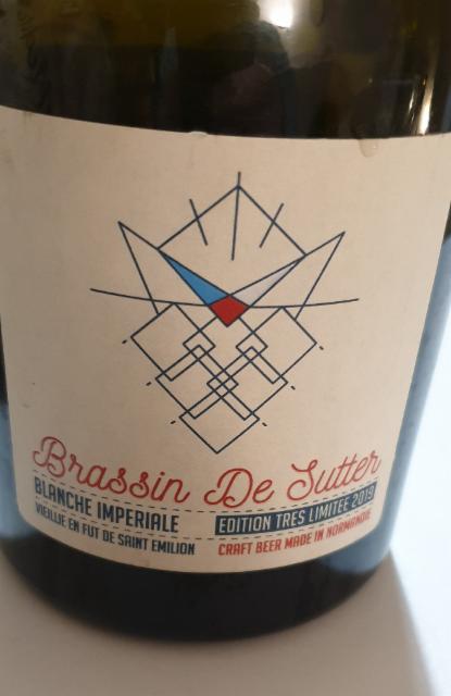 Brassin De Sutter 2019 Blanche Impériale Saint-Émilion BA 7.0%, Brasserie De Sutter, France