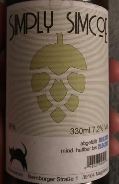 Braukatze Simply Simcoe 7.2%, BrauKatze, Germany