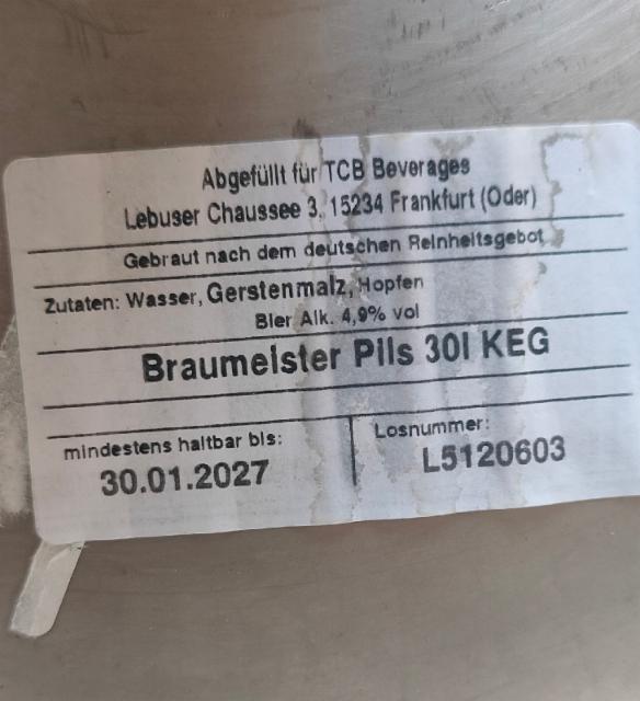 Braumeister Pils 4.9%, Frankfurter Brauhaus (TCB Beverages), Germany