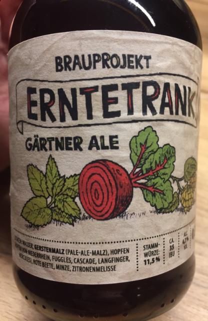 Gärtner Ale 4.7%, Brauprojekt 777, Germany