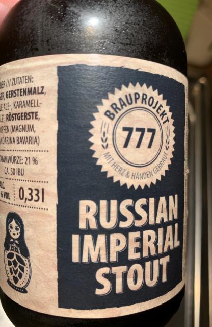 Russian Imperial Stout 8,8 %, Brauprojekt 777, Germany