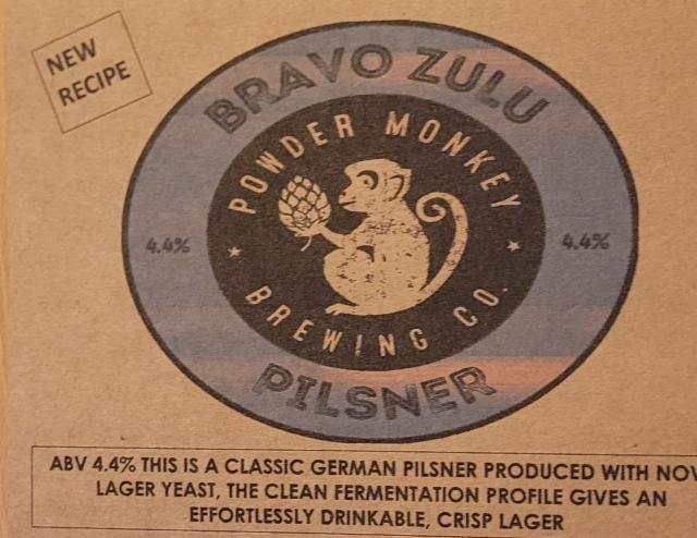 Bravo Zulu Pilsner, Powder Monkey Brewing Co.