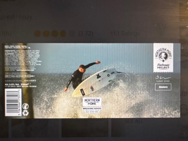 Breaking Waves // Sandy Kerr // Finisterre // DDH Hazy Pale 5.0%, Northern Monk Brew Co., England