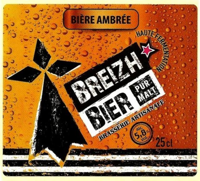 Breizh Bier Ambrée 5.8%, Brasserie Régionale De L'Ouest (Ex L'Hirondelle - Ménez Bré), France
