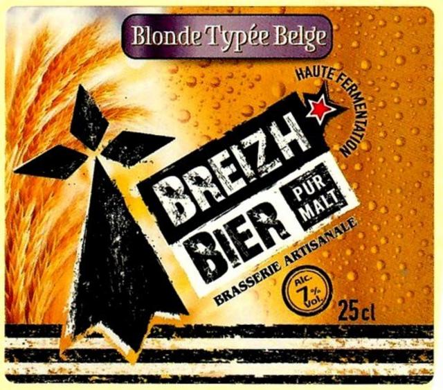 Breizh Bier Blonde Typée Belge 7.0%, Brasserie Régionale De L'Ouest (Ex L'Hirondelle - Ménez Bré), France