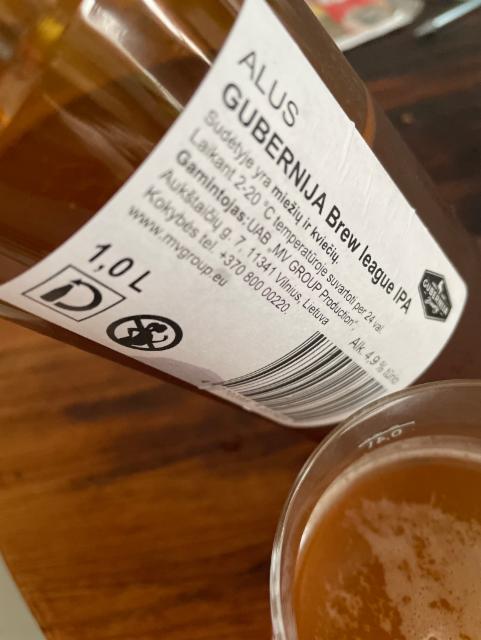 Brew League IPA 4.9%, Gubernija Brewery, Lithuania
