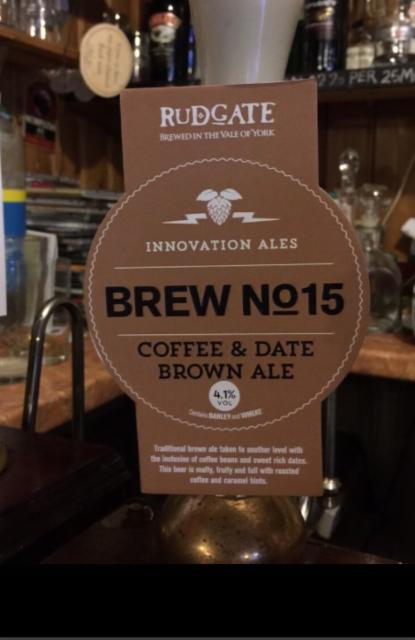 Brew No.15 - Coffee & Date Brown Ale 4.1%, Rudgate Brewery, England