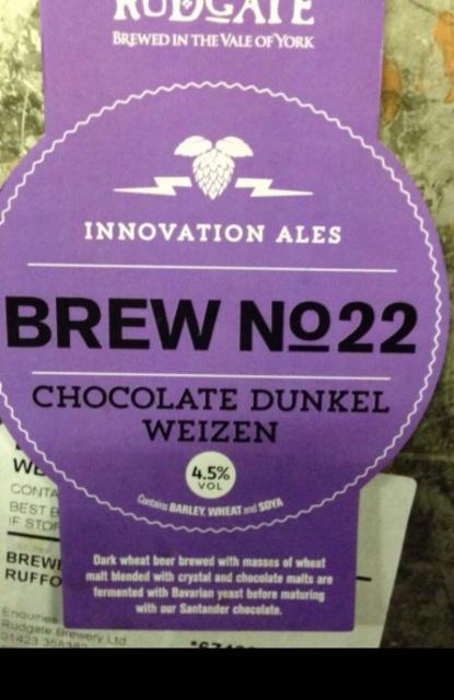 Brew No.22 - Chocolate Dunkel Weizen 4.5%, Rudgate Brewery, England