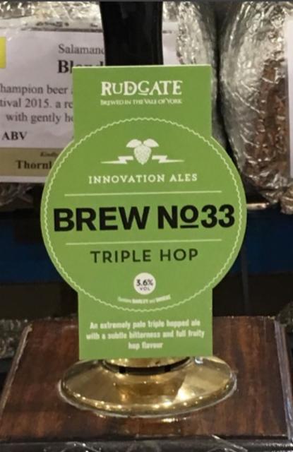 Brew No.33 - Triple Hop 3.6%, Rudgate Brewery, England