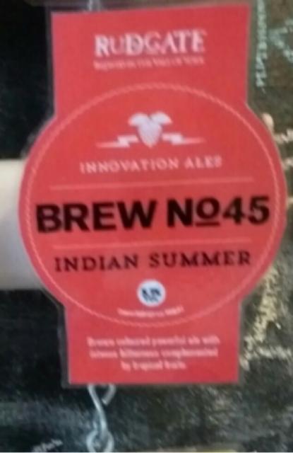 Brew No.45 - Indian Summer 5.1%, Rudgate Brewery, England
