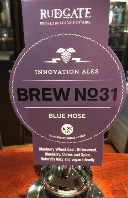 Brew No.31 - Blue Nose 4.2%, Rudgate Brewery, England