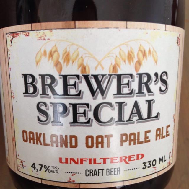 Brewer's Special Oakland Oat Pale Ale 4.7%, Saimaa Brewing Company, Finland