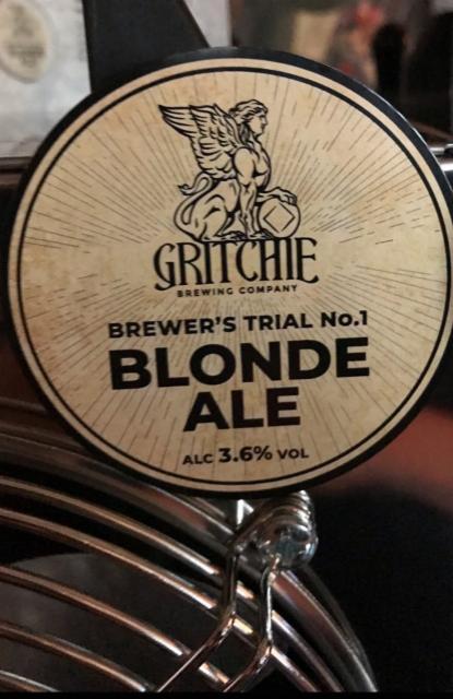Brewers Trial No.1 Blonde Ale 3.6%, Gritchie Brewing Company, England