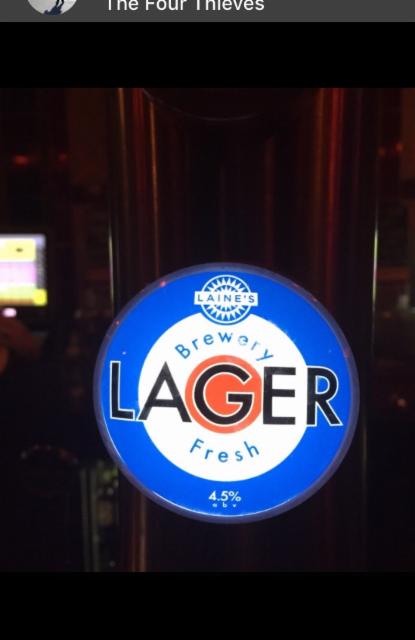 Brewery Fresh Lager 4.5%, The Four Thieves, England