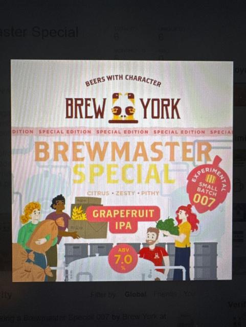 Brewmaster Special 007 - Grapefruit IPA 7.0%, Brew York, England