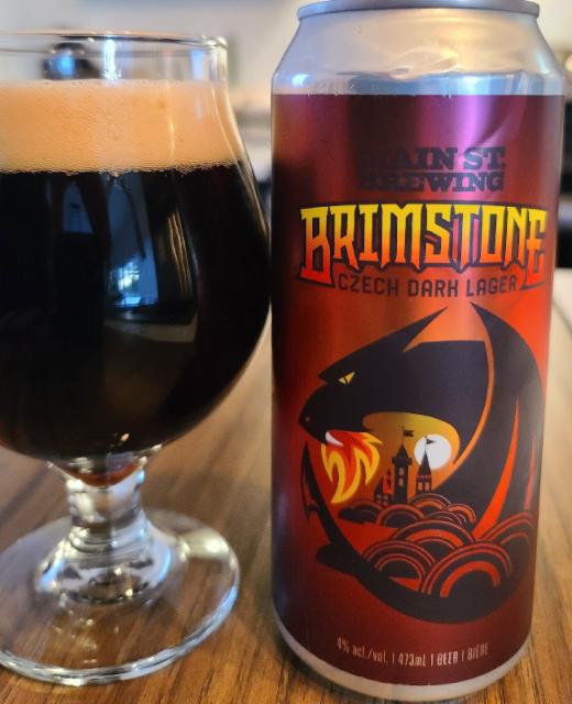 Brimstone Czech Darh Lager 4.0%, Main st. brewery, Canada