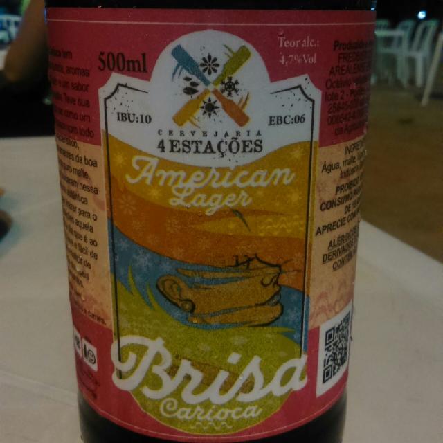 Brisa Carioca - American Lager 4.7%, Cervejaria 4 Estações, Brazil