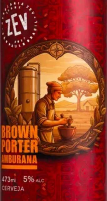 Brown Porter Amburana 5.0%, Cervejaria ZEV, Brazil