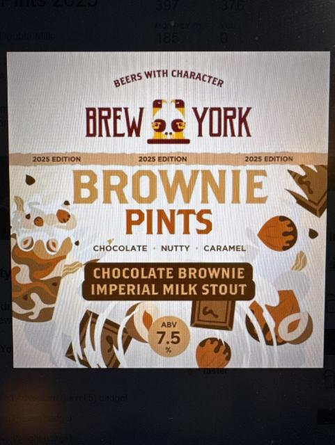 Brownie Pints 2025 7.5%, Brew York, England
