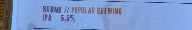 Brume 5.5%, Popular Brewing, France