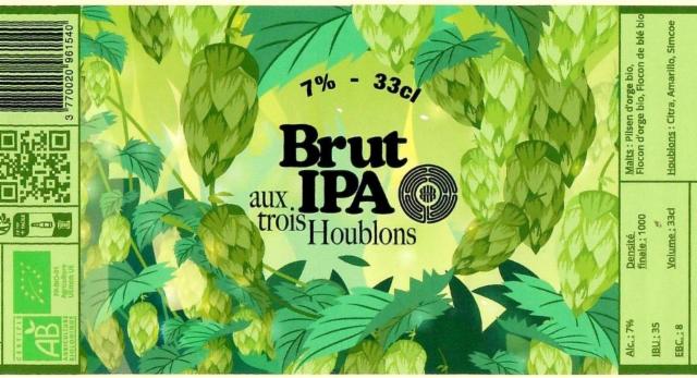Brut IPA Aux 3 Houblons 7.0%, Brasserie Delabonne, France