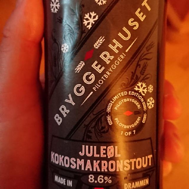 Bryggerhuset Juleøl Kokosmakronstout 8.6%, Bryggerhuset (Aass Bryggeri), Norway