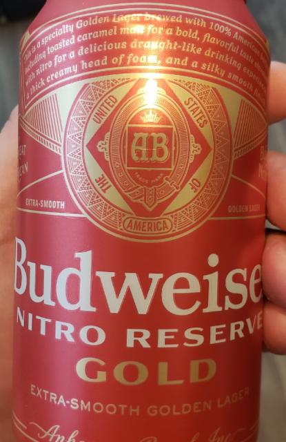 Budweiser Nitro Reserve Gold 5.0%, Anheuser-Busch InBev, United States