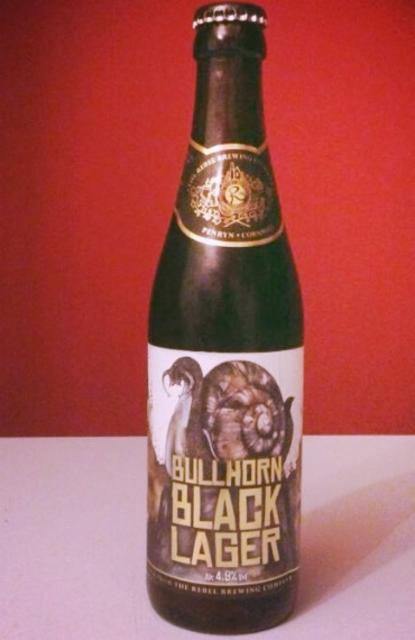 Bullhorn Black Lager 4.9%, The Rebel Brewing Company, England