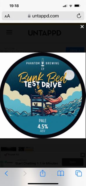 Bunk bed test drive 4.5%, Phantom Brewing Co., England