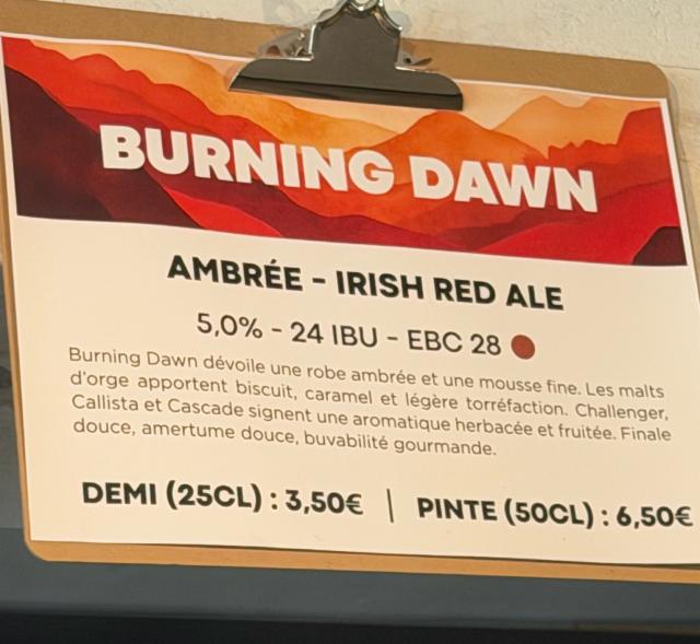 Burning dawn 5.0%, Microbrasserie Somi, France