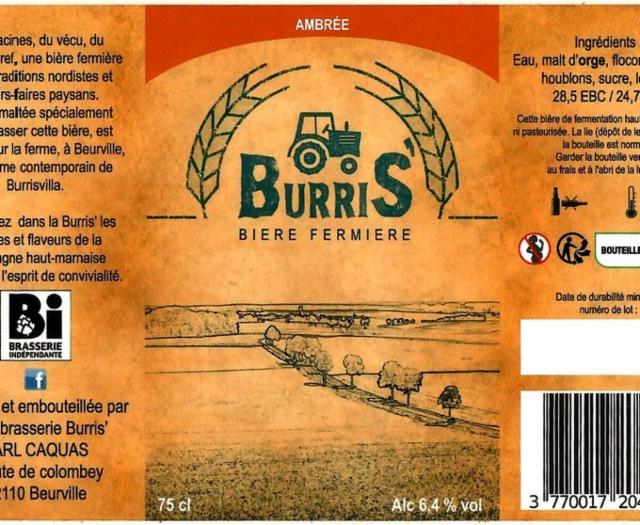 Burris' Ambrée 6.4%, Microbrasserie Burris', France