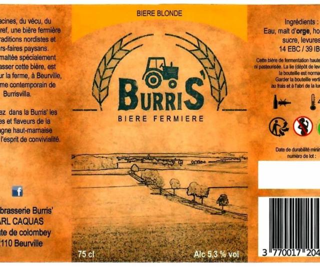 Burris' Blonde 5.3%, Microbrasserie Burris', France