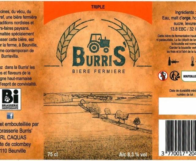 Burris' Triple 8.3%, Microbrasserie Burris', France