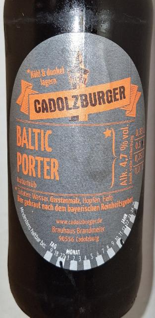 Cadolzburger Baltic Porter 4.7%, Brauhaus Brandmeier, Germany
