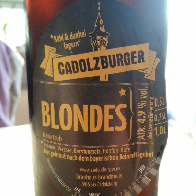 Cadolzburger Blondes 4.9%, Brauhaus Brandmeier, Germany
