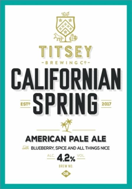 Californian Spring 4.2%, Titsey Brewing Co, England
