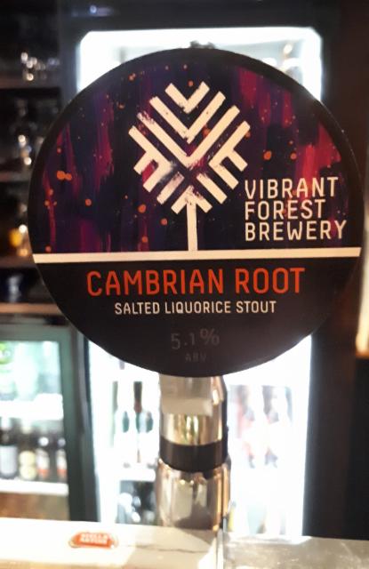 Cambrian root salted liquorice stout 5.5%, Vibrant Forest Brewery, England