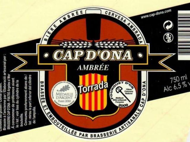 Cap D'Ona Ambrée Torrada 6.5%, Brasserie Cap D'Ona, France