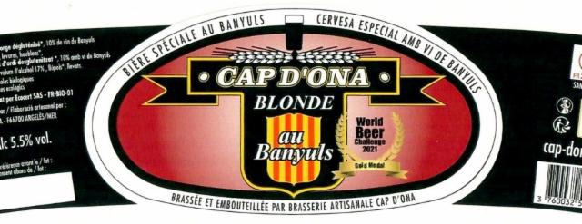 Cap D'Ona Blonde Au Banyuls, Brasserie Cap D'Ona