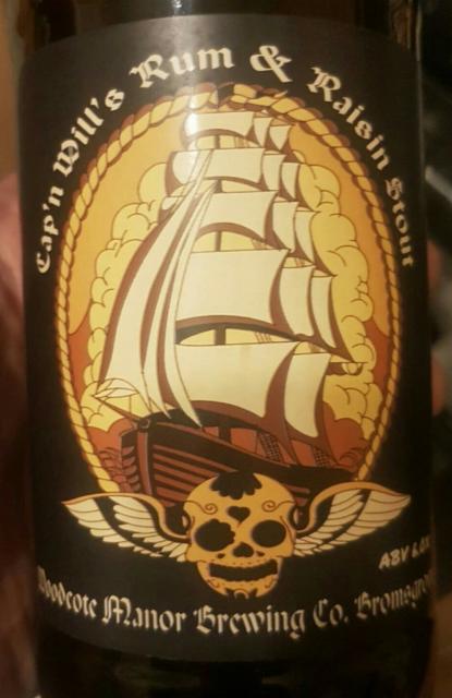 Cap'n Will's Rum & Raisin Stout 6.0%, Woodcote Manor Brewing Company Limited, England