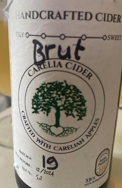 Carelia Cider Brut 5.2%, Kolin Panimo, Finland