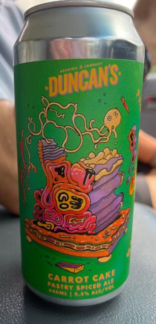 Carrot cake Pastry spiced Ale, Duncans Brewing Company