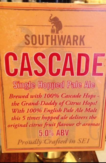 Single Hopped Pale Ale - Cascade 5.0%, Southwark Brewing, England