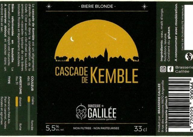 Cascade De Kemble 5.5%, Brasserie Galilée, France