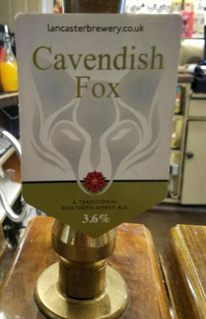 Cavendish Fox 3.6%, Lancaster Brewery Ltd, England